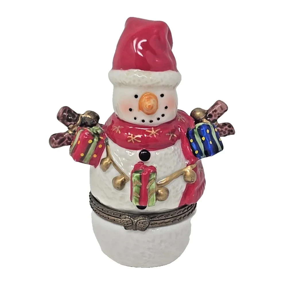 Vintage Ceramic Hinged Trinket Box Holiday Decoration PB194‎
